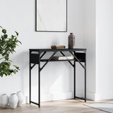  Konzolni stol s policama crni 75x30x75 cm od konstruiranog drva | Shoptok.si