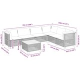  7-dijelni set vrtnih sofa od poliratana s jastucima bež 254 x 190.5 x 69 cm | shoptok.hr