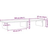  Stalak za monitor boja hrasta 100x27x15 cm konstruirano drvo | shoptok.hr