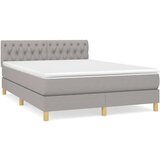  Krevet box spring s madracem svjetlosivi 140x200 cm od tkanine | shoptok.hr