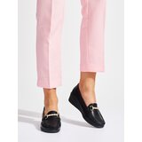 Shelvt Black women's wedge loafers with gold decoration | Eponuda.ba