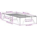  Konstrukcija postelje Voščeno rjava 197 x 97 x 30 cm, (5000022723) | Shoptok.si