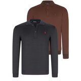 Dewberry DOUBLE SET V4007 MEN'S SWEATSHIRT-NAVY-BROWN | shoptok.hr