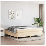  Box spring posteljni okvir krem 200x200 cm blago | Shoptok.si
