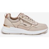 EVENTO Leather Sports Shoes Sneakers Women With Zipper Beige Lilimia | Shoptok.si