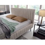 ELTAP Bež oblazinjena zakonska postelja s prostorom za shranjevanje z letvenim dnom 160x200 cm Plissa – | Shoptok.si