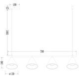  Luster na sajli CONE 4xGU10/10W/230V zlatna/crna | Eponuda.com