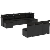  10-dijelni set vrtnih sofa s jastucima crni od poliratana | shoptok.hr