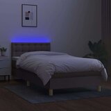  Krevet box spring s madracem LED smeđesivi 80 x 200 cm tkanina | shoptok.hr