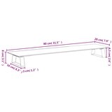  Stalak za monitor bijeli 80x20x8 cm kaljeno staklo i metal | shoptok.hr