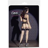 Cottelli Legwear - črtaste nogavice z lokom (naravne) | Shoptok.si