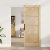  Klizna vrata Prirodna i bijela 86 x 211 cm Masivna borovina | shoptok.hr
