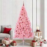 vidaXL Umjetna preddekorirana božićna jelka Roza 210 cm PVC | Shoptok.si