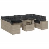 Maison Chic Seti vrtnega pohištva - Vrtna garnitura - Vrtni pohištvo set 10-delna z blazinami sv. siv poli ratan, (21812257) | Shoptok.si