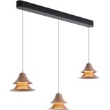 QAZQA Viseča svetilka črna z moka barvo vklj. LED 3-stopenjsko zatemnjevanje 3-luči Easylift - Witch | Shoptok.si