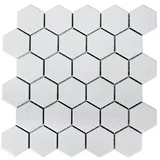 Uni Mozaik ploščice Hexagon Uni HX 080 (32,5 x 28,1 cm, bela, sijaj)