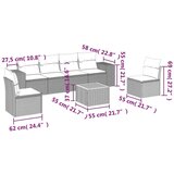 vidaXL Vrtna sedežna garnitura 7-delna z blazinami črn poli ratan | Shoptok.si