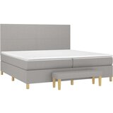  S oprugama i madracem svjetlosivi 200 x 200cm od tkanine | shoptok.hr