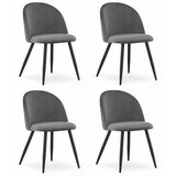Brandless Stol BELLO - temno siv žamet / črne noge x 4, (22044092) | Shoptok.si