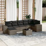 Maison Chic Seti vrtnega pohištva - Vrtna garnitura - Vrtni pohištvo set 8-delna z blazinami siv poli ratan, (21808767) | Shoptok.si