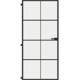 Sobna vrata tanka crna 93x201,5 cm kaljeno staklo i aluminij | shoptok.hr