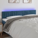 vidaXL LED posteljno vzglavje temno modro 200x5x78/88 cm žamet | Shoptok.si