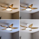 Brilagi Prigušiva LED plafonski ventilator LED/32W/230V 95 cm bela/braon + daljinski upravljač | Eponuda.com