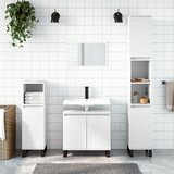 vidaXL Komplet kopalniških omaric 3-delni bel inženirski les | Shoptok.si