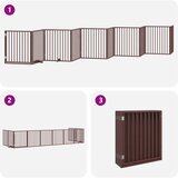  Vrata za pse s vratašcima 10 panela sklopiva 800 cm drvo topole Smeđa 80 x 90 x 2 cm | shoptok.hr