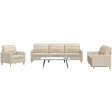 vidaXL 3-dijelni set sofa krem od mikrovlakana | shoptok.hr