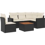  The Living Store Vrtna sedežna garnitura 6-delna z blazinami črna poli ratan - Vrtna Sedežna Garniture, (21461976) | Shoptok.si