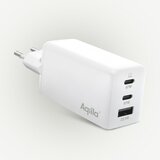Aqiila Chargebird W2 GAN 65W USB-C x2 + USB-A Kućni Punjač Bijeli | shoptok.hr