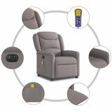  Električni masažni naslonjač od tkanine smeđesivi | shoptok.hr