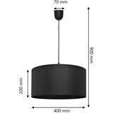  Luster na sajli ALBA 1xE27/15W/230V prečnika 40 cm crna | Eponuda.com