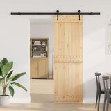 vidaXL Drsna vrata s kompletom vodil 70x210 cm trdna borovina | Shoptok.si