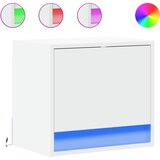 Maison Chic Stenska Nočna omarica - Nočna miza z LED lučkami bela, (21688785) Cene