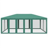 Šator za zabave s 10 mrežastih bočnih zidova crveni 6x4 m HDPE | shoptok.hr