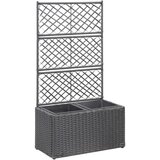 vidaXL Visoka greda z oporno mrežo in 2 loncema 58x30x107 cm črna, (20618507) Cene