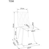  Stolica TOM - Baršun - svijetlo siva | shoptok.hr