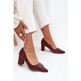 Boto Block Heels With Decoration Burgundy Celira | ePonuda.com