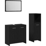  Set namještaja za kupaonicu od 3 komada crna hrastovina konstruirano drvo | shoptok.hr