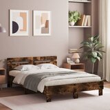 Furnova Posteljni okvir z vzglavjem in LED dimljen hrast 120x200 cm, (21934874) Cene