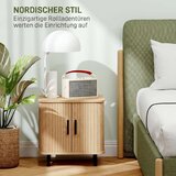  Noćni/pomoćni ormarić s letvičastim vratima i čeličnim nogama za spavaću sobu i dnevni boravak hrast | shoptok.hr
