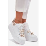 Boto Women's Platform Sneakers With Rhinestones White Panther Ocerdia | Shoptok.si