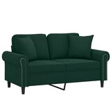  Dvosjed s ukrasnim jastucima tamnozeleni 120 cm baršunasti | shoptok.hr