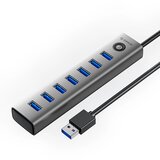 Orico HUB 7 VRAT USB-A 3.0 USB-C ZA PRENOSNIK 5V/3A 1M HITRI POLNILEC, (5000285717) | Shoptok.si