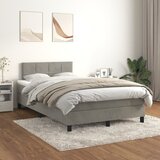 The Living Store Box spring postelja z vzmetnico svetlo siva 120x200 cm žamet - Box Spring Postelja, (21489324) Cene