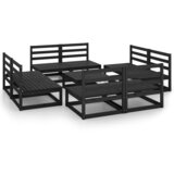 Maison Chic Seti vrtnega pohištva - Vrtna garnitura - Vrtni pohištvo set 9-delna črna trdna borovina, (21800458) | Shoptok.si