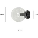  Zidna svetiljka ROSSI 1xE14/10W/230V crna/prozirna | Eponuda.com