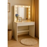 Bijeli toaletni stolić za šminkanje s rasvjetom, dimenzija 80 × 40 × 140 cm | shoptok.hr